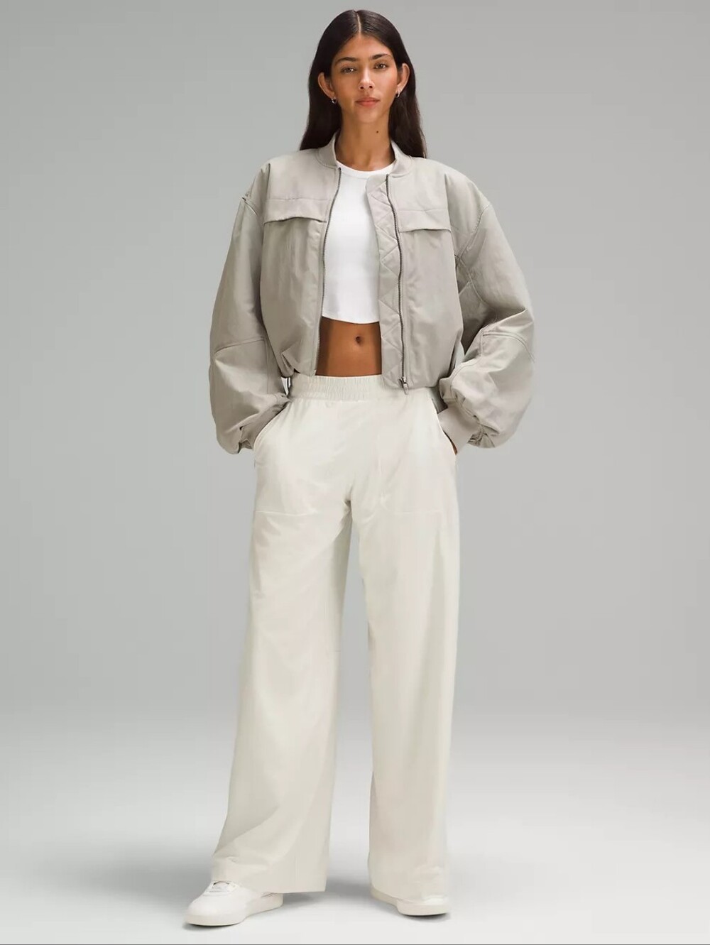 Lululemon Light Ivory/Bone Swift Wide-Leg Mid-Rise Pant